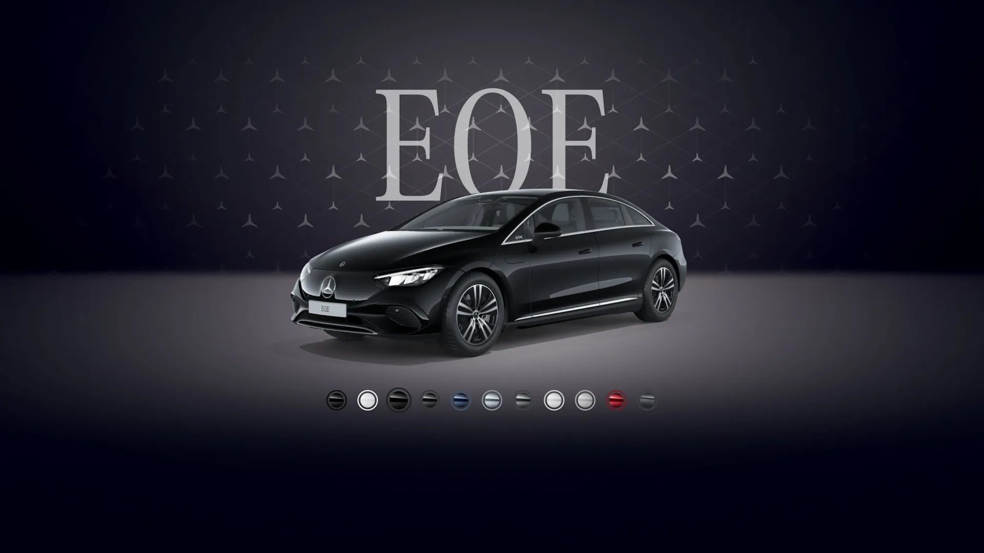 EQE sedan Obsidian qara, metallik